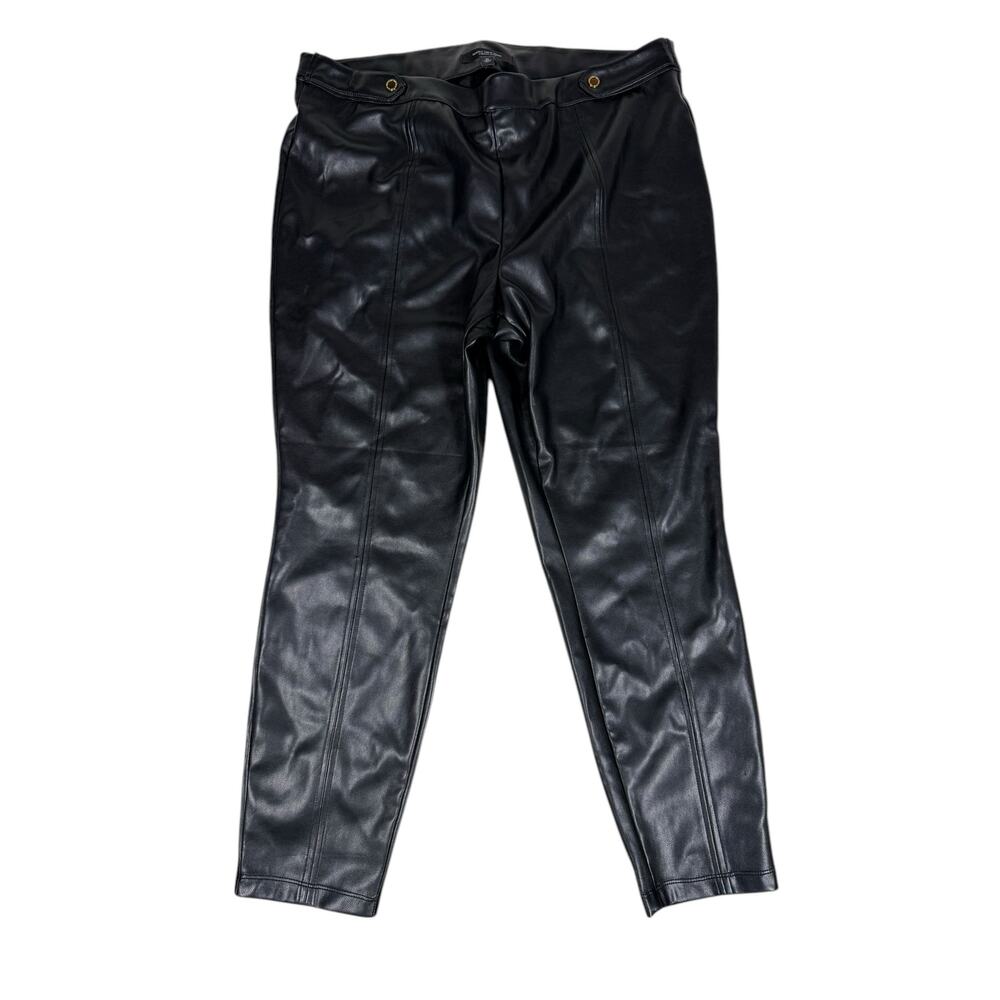 NWT Marc New York Pants Women's Black Size 2X Faux Leather Ankle